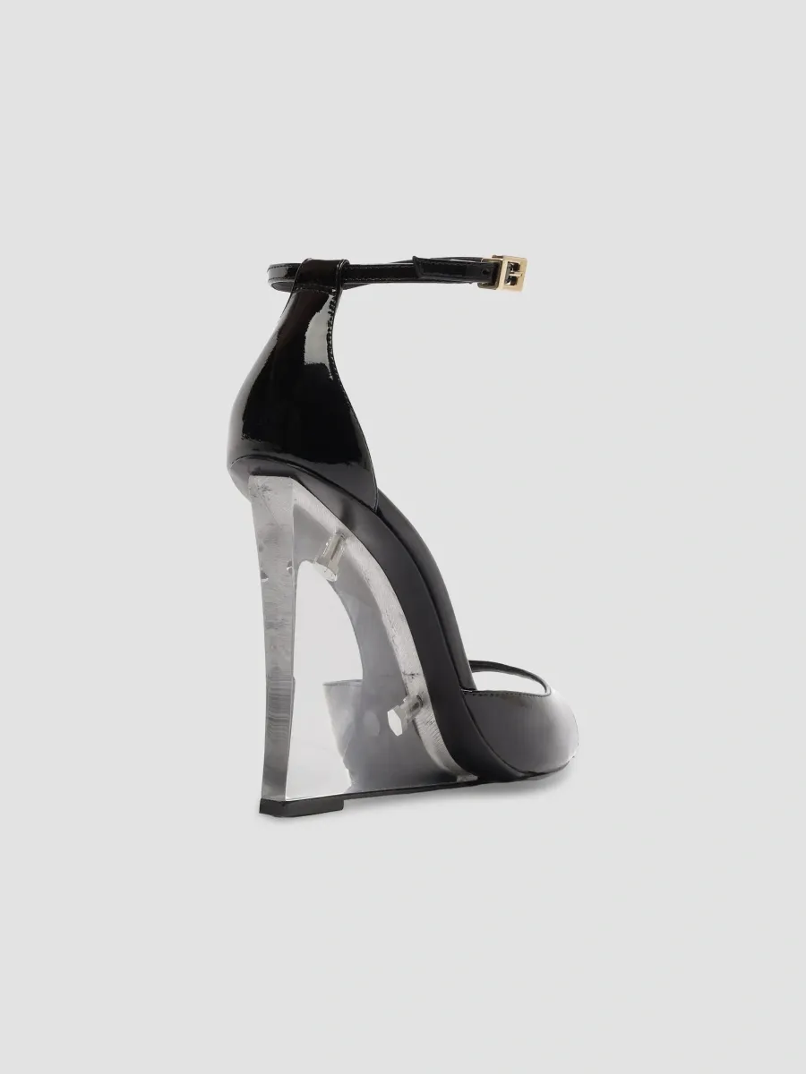 Schutz Women's Stella 100MM Patent Leather Wedge Sandals | Thumbnail 3 Schutz Women's Stella 100MM Patent Leather Wedge Sandals | Thumbnail 3