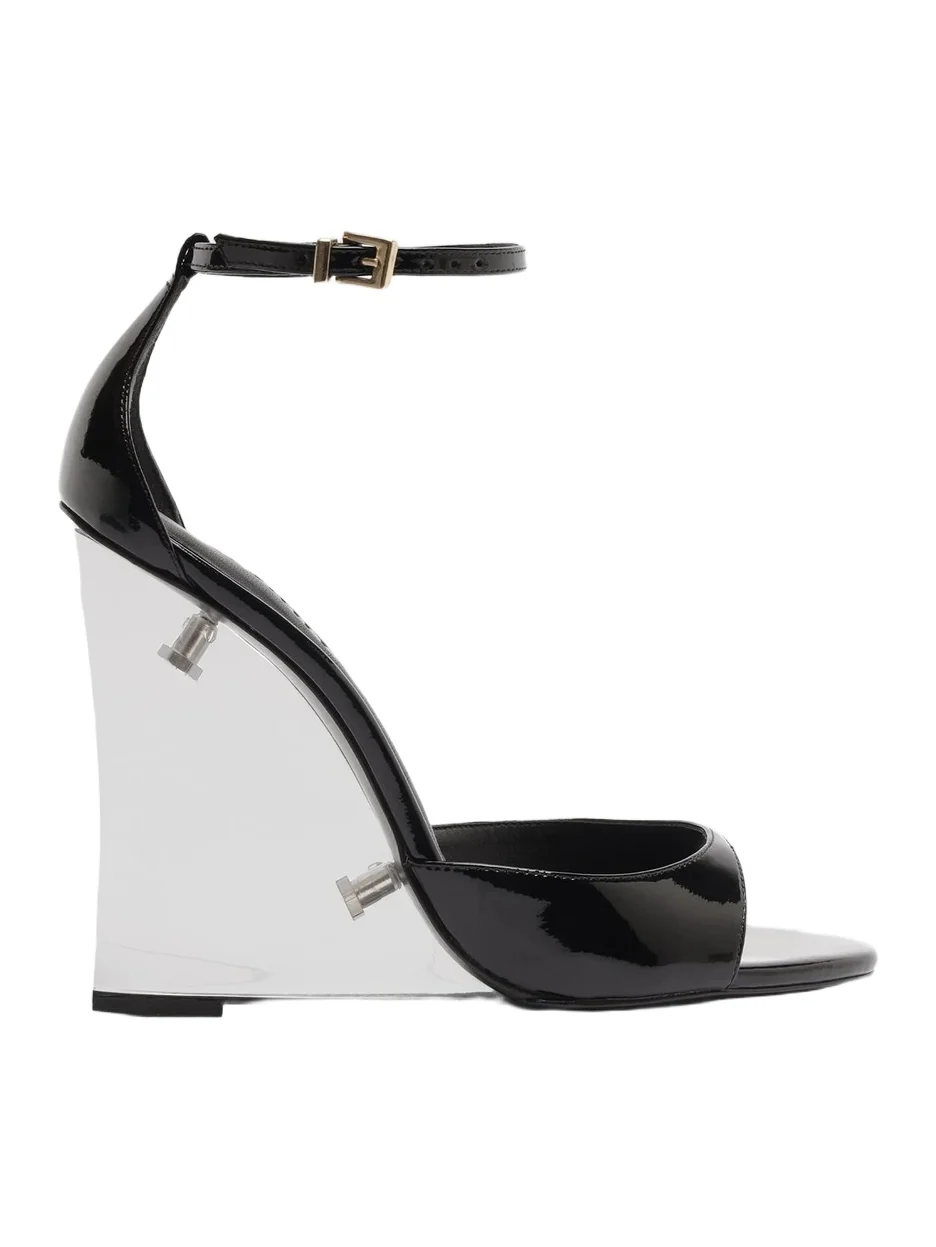 Women's Stella 100MM Patent Leather Wedge Sandals Women's Stella 100MM Patent Leather Wedge Sandals