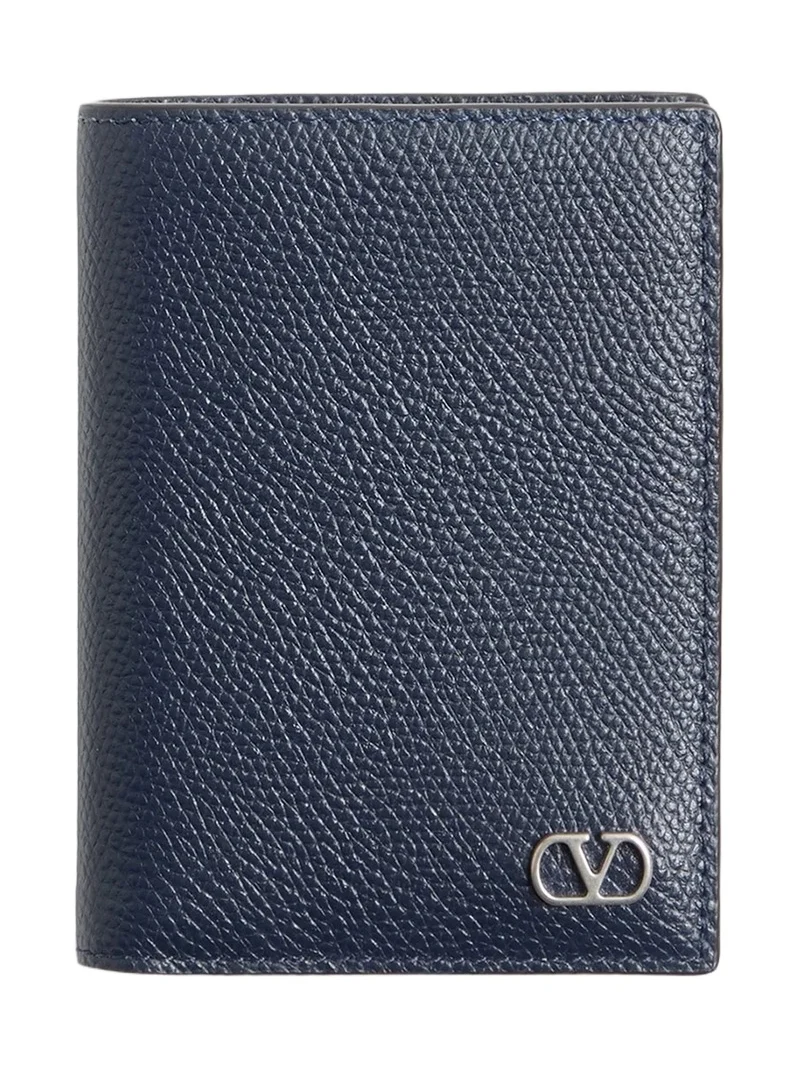 Valentino Men's VLogo Signature Cardholder in Grainy Calfskin - Marine