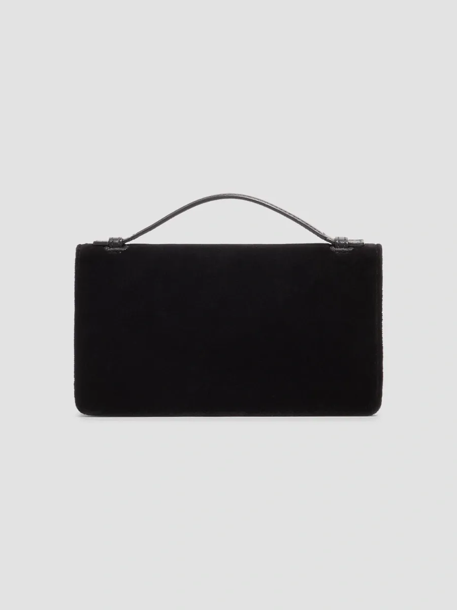 Valentino Women's VLogo Signature Chain Wallet in Velvet - Black | Thumbnail 4 Valentino Women's VLogo Signature Chain Wallet in Velvet - Black | Thumbnail 4