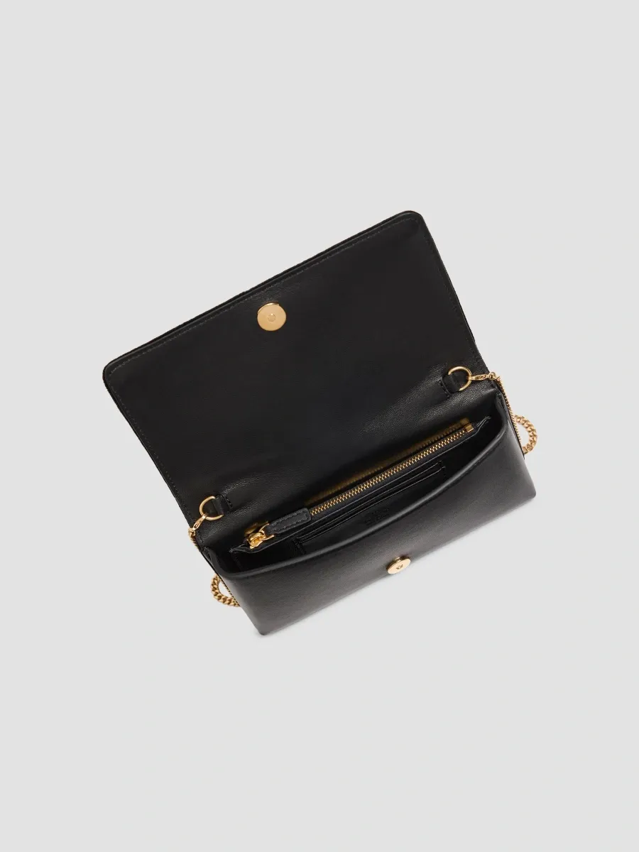 Valentino Women's VLogo Signature Chain Wallet in Velvet - Black | Thumbnail 5 Valentino Women's VLogo Signature Chain Wallet in Velvet - Black | Thumbnail 5