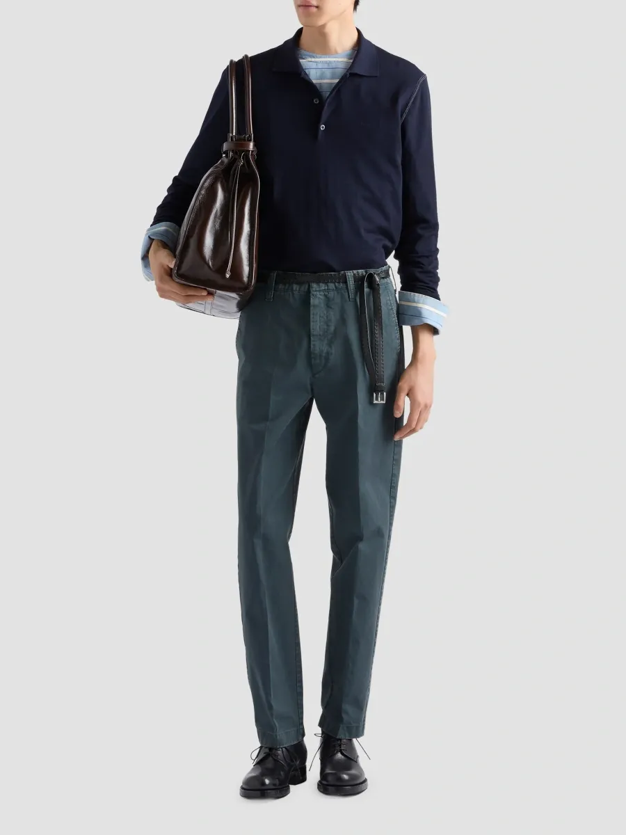 Prada Men's Garment-Dyed Cotton Pants | Thumbnail 2 Prada Men's Garment-Dyed Cotton Pants | Thumbnail 2