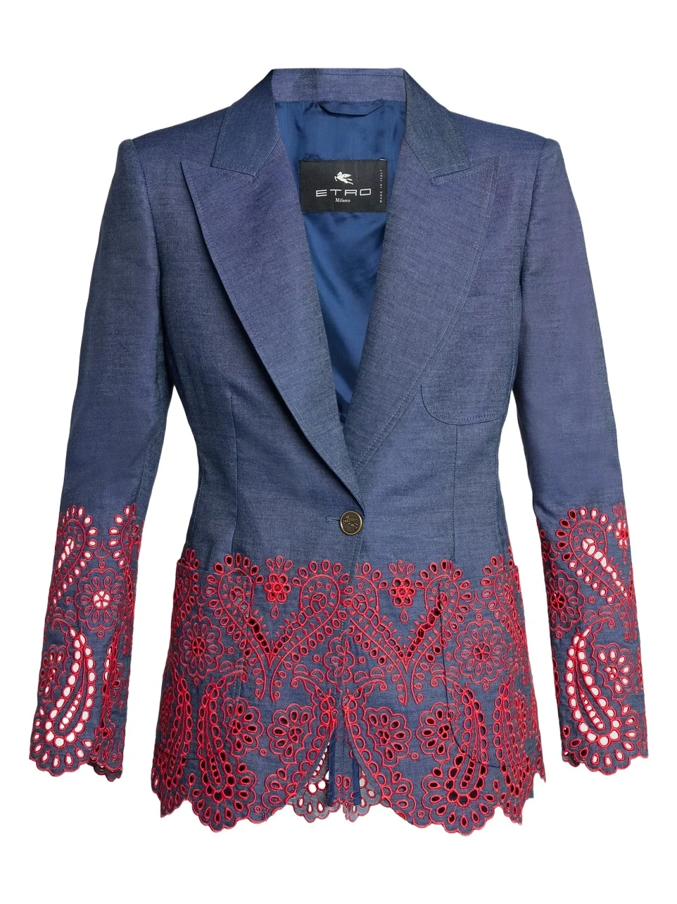 Women's Embroidered Cotton-Blend Blazer Women's Embroidered Cotton-Blend Blazer