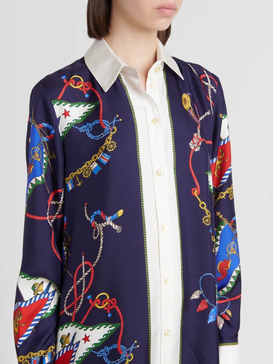 Etro Women's Status Printed Silk Twill Midi Shirtdress | Thumbnail 5 Etro Women's Status Printed Silk Twill Midi Shirtdress | Thumbnail 5