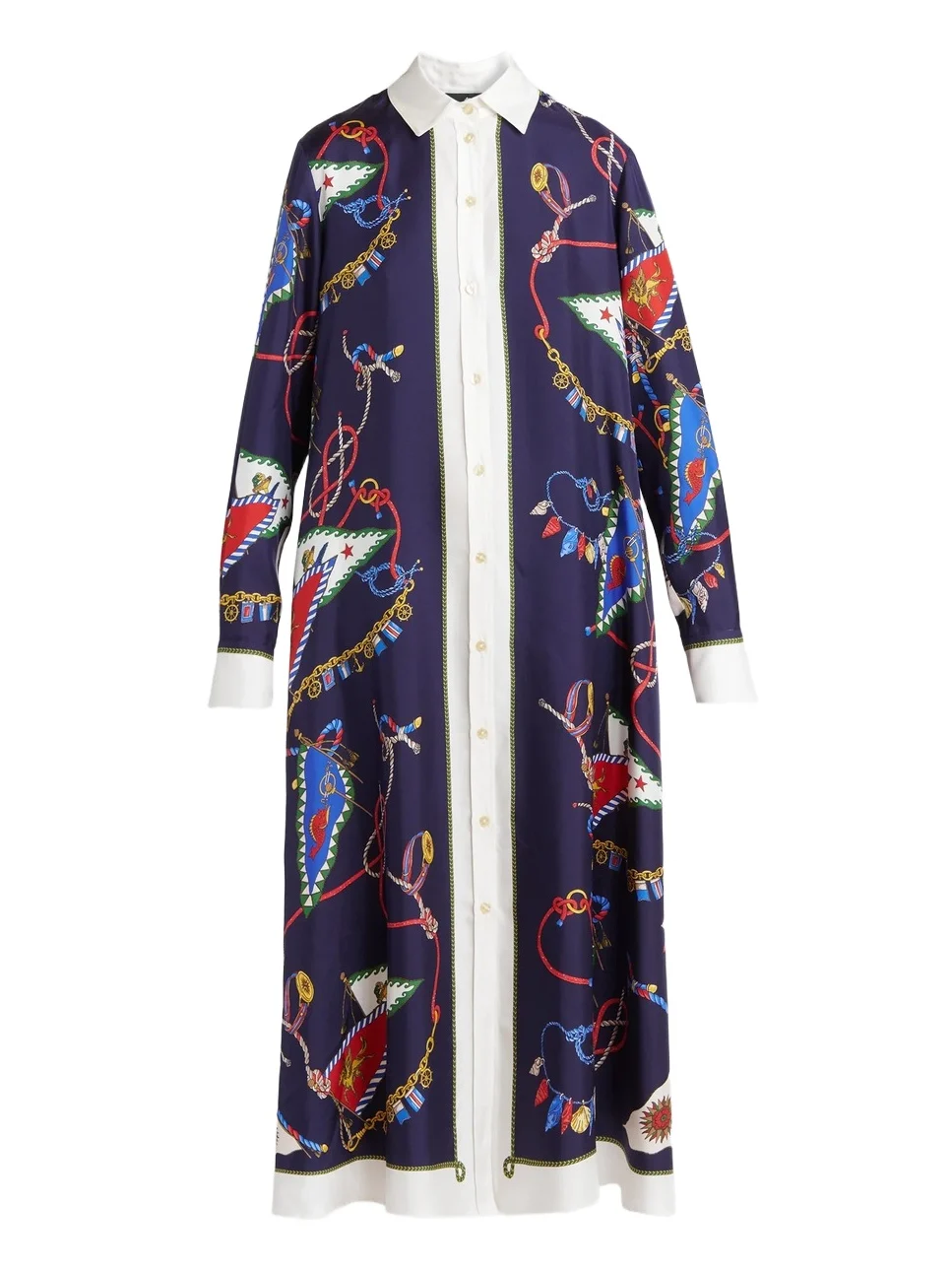 Etro Women's Status Printed Silk Twill Midi Shirtdress