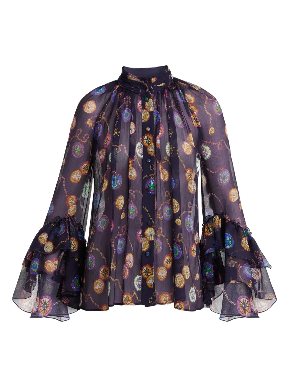 Women's Silk Light Crepon Sheer Blouse Women's Silk Light Crepon Sheer Blouse