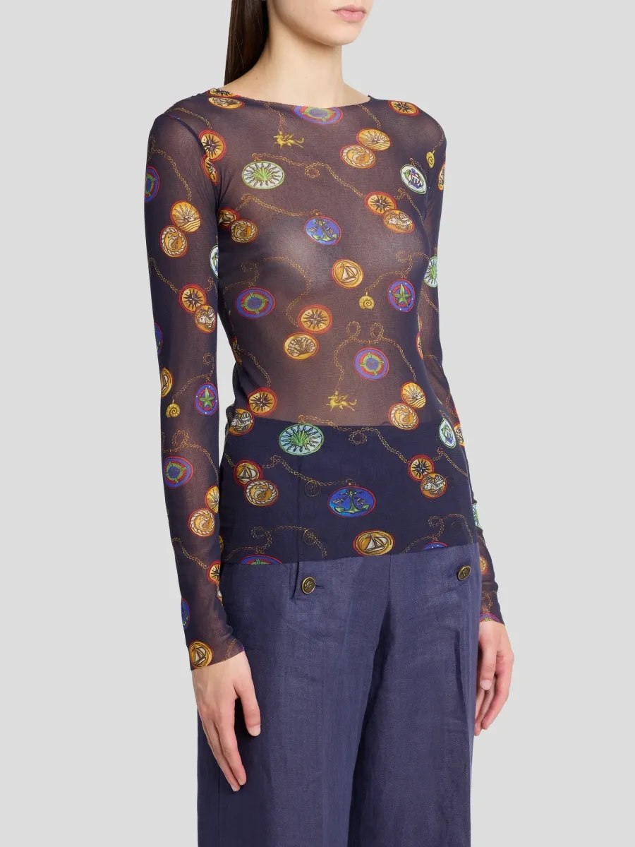 Etro Women's Status Printed Mesh Top | Thumbnail 4 Etro Women's Status Printed Mesh Top | Thumbnail 4