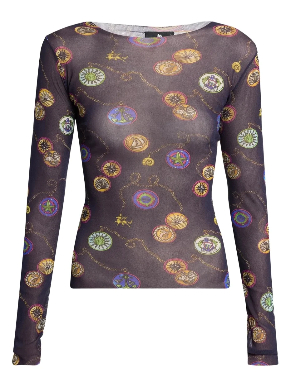 Women's Status Printed Mesh Top Women's Status Printed Mesh Top