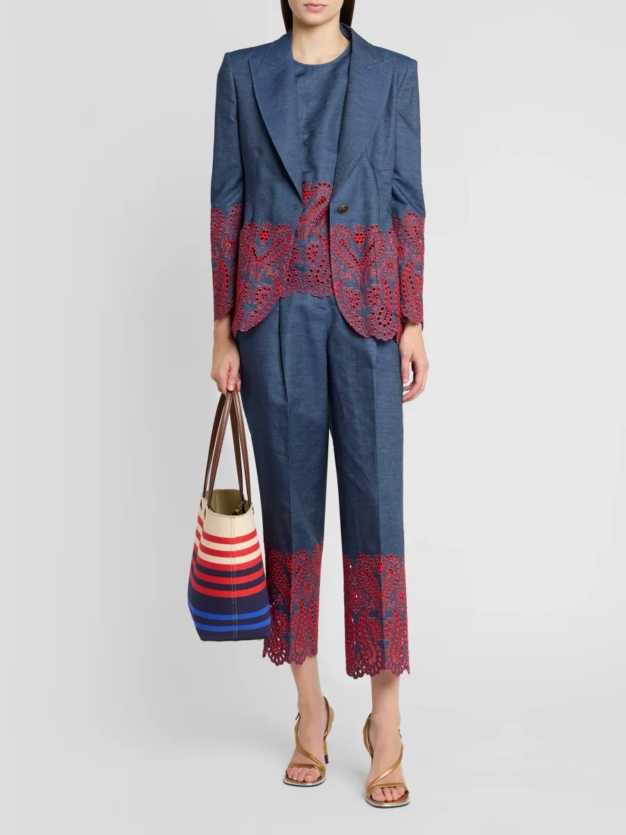 Etro Women's Embroidered Cotton Shift Top | Thumbnail 2