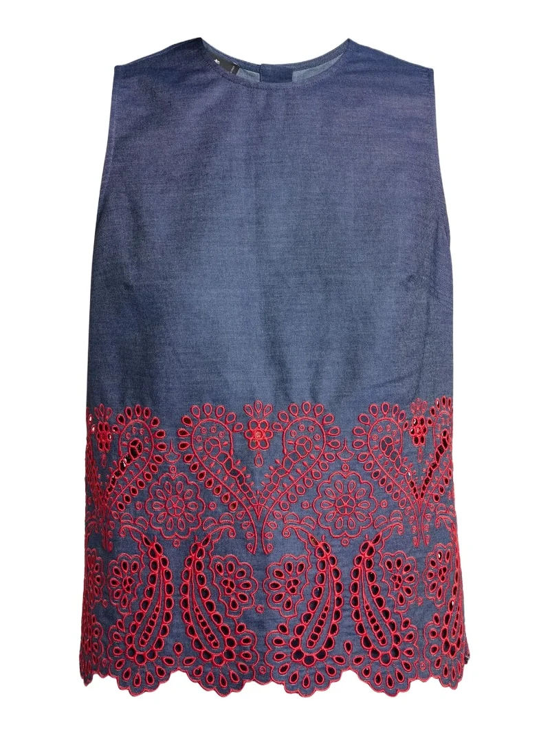 Etro Women's Embroidered Cotton Shift Top