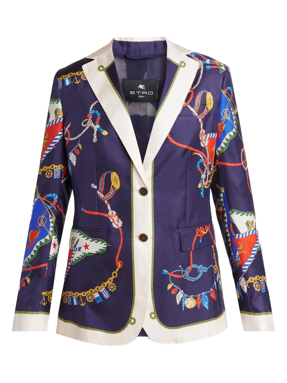 Women's Status Printed Silk Twill Jacket Women's Status Printed Silk Twill Jacket