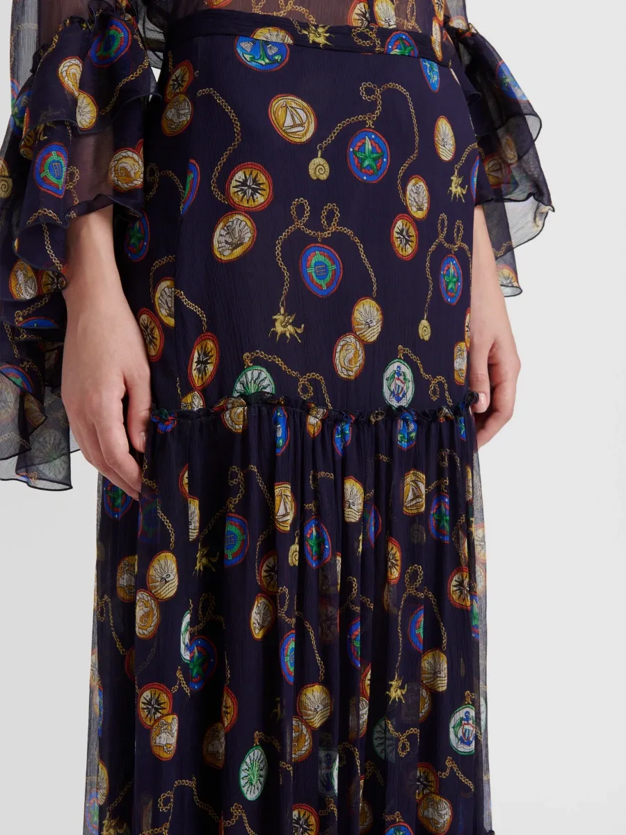 Etro Women's Status Printed Silk Crepe Tiered Maxi Skirt | Thumbnail 5 Etro Women's Status Printed Silk Crepe Tiered Maxi Skirt | Thumbnail 5