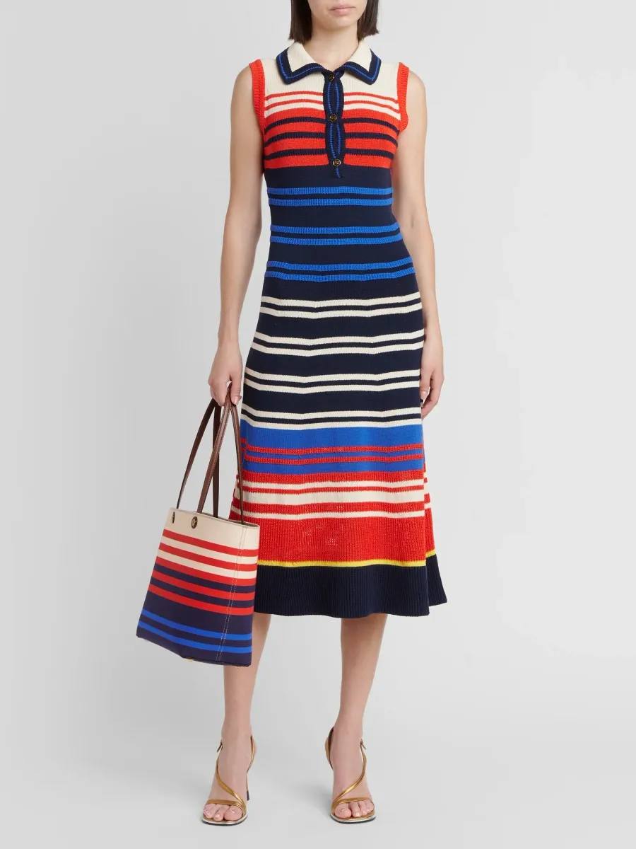 Etro Women's Striped Knit Cotton-Blend Midi Dress | Thumbnail 2