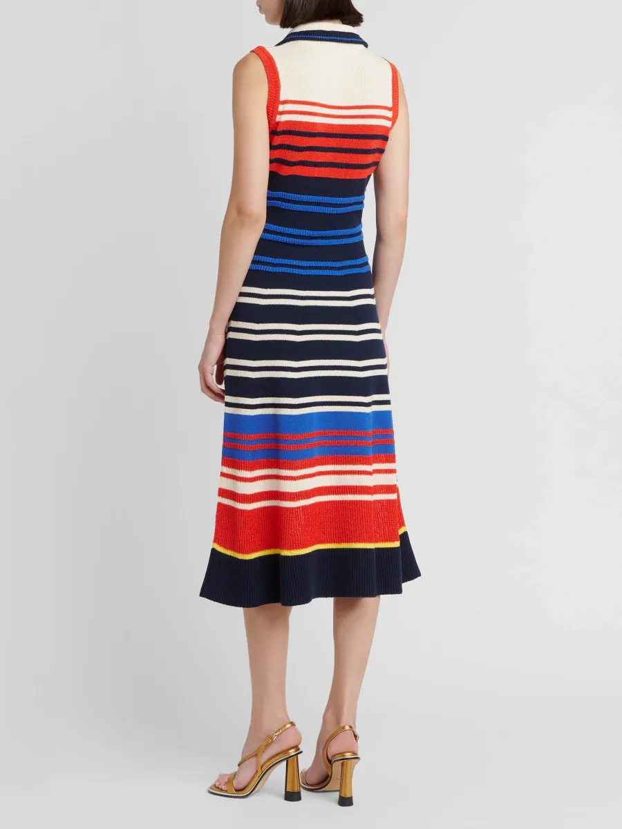 Etro Women's Striped Knit Cotton-Blend Midi Dress | Thumbnail 3