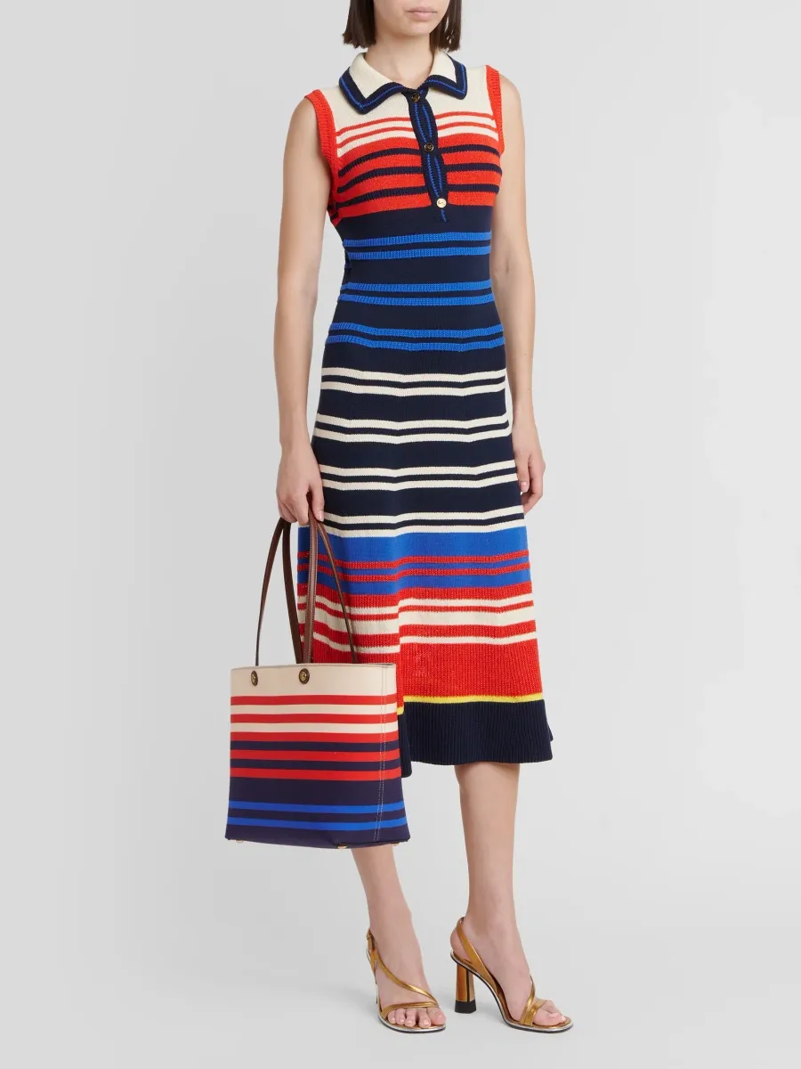Etro Women's Striped Knit Cotton-Blend Midi Dress | Thumbnail 4