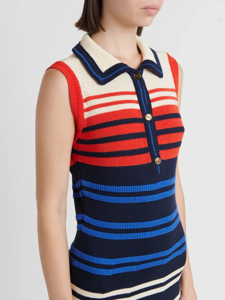 Etro Women's Striped Knit Cotton-Blend Midi Dress | Thumbnail 5