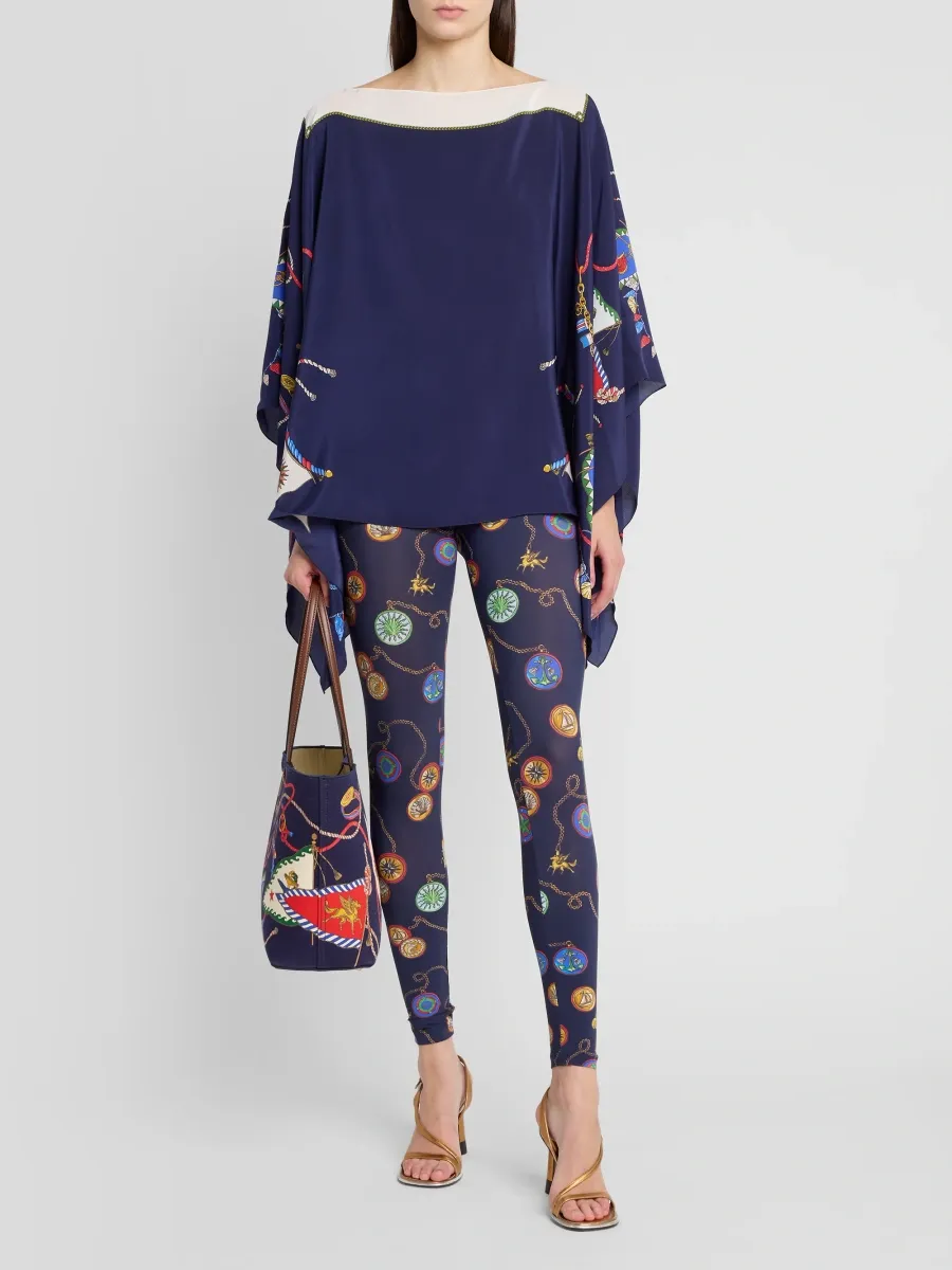 Etro Women's Status Printed Silk Cape Blouse | Thumbnail 2 Etro Women's Status Printed Silk Cape Blouse | Thumbnail 2