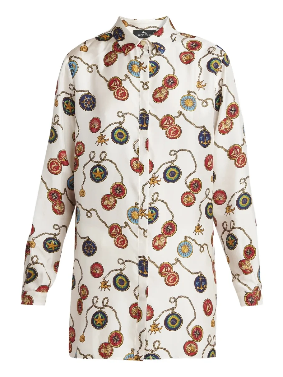 Etro Women's Status Printed Silk Twill Shirt