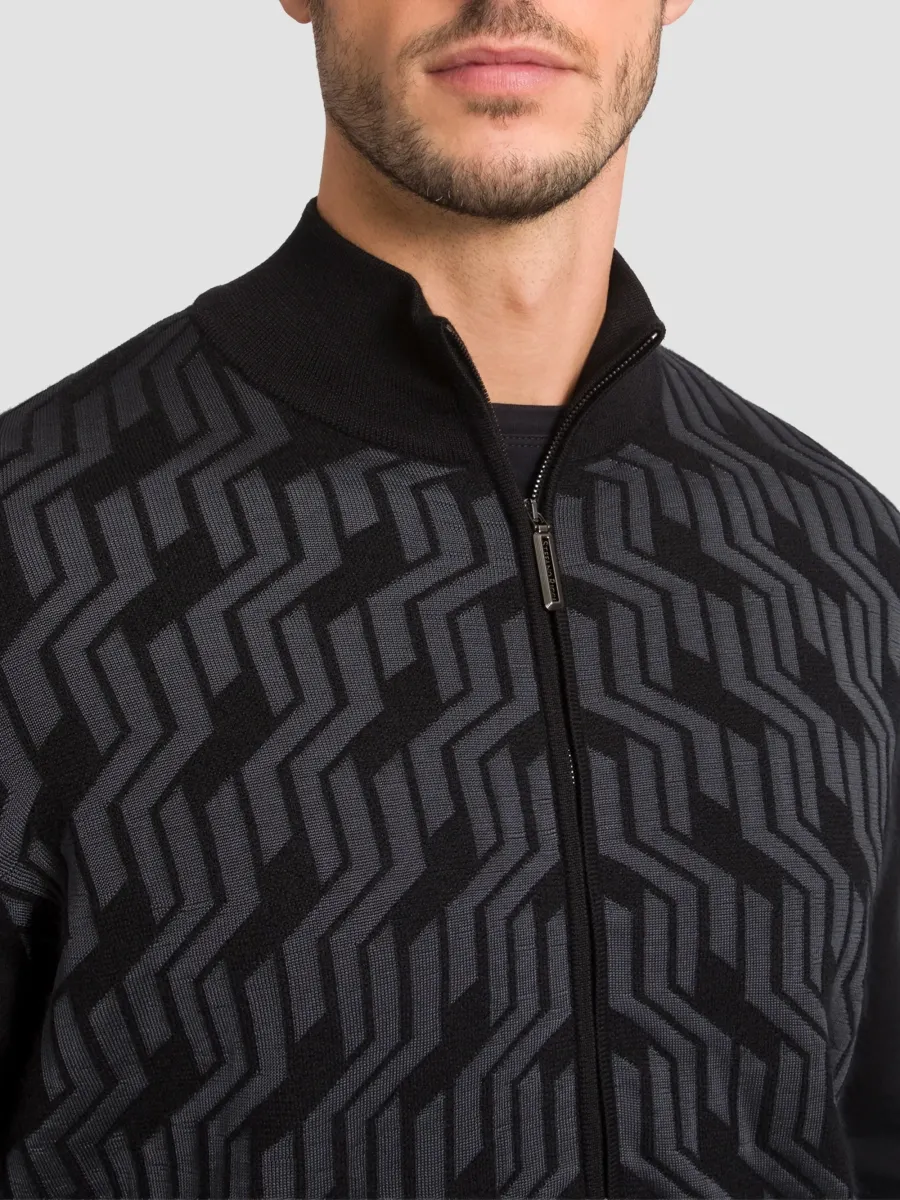 Stefano Ricci Men's Cashmere and Silk Knit Zip Blouson Jacket | Thumbnail 4 Stefano Ricci Men's Cashmere and Silk Knit Zip Blouson Jacket | Thumbnail 4
