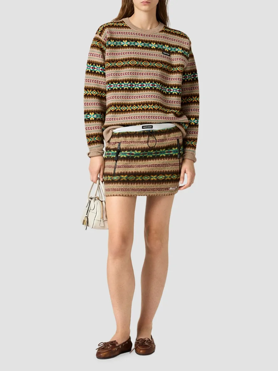 Miu Miu Women's Fleece Mini Skirt | Thumbnail 2