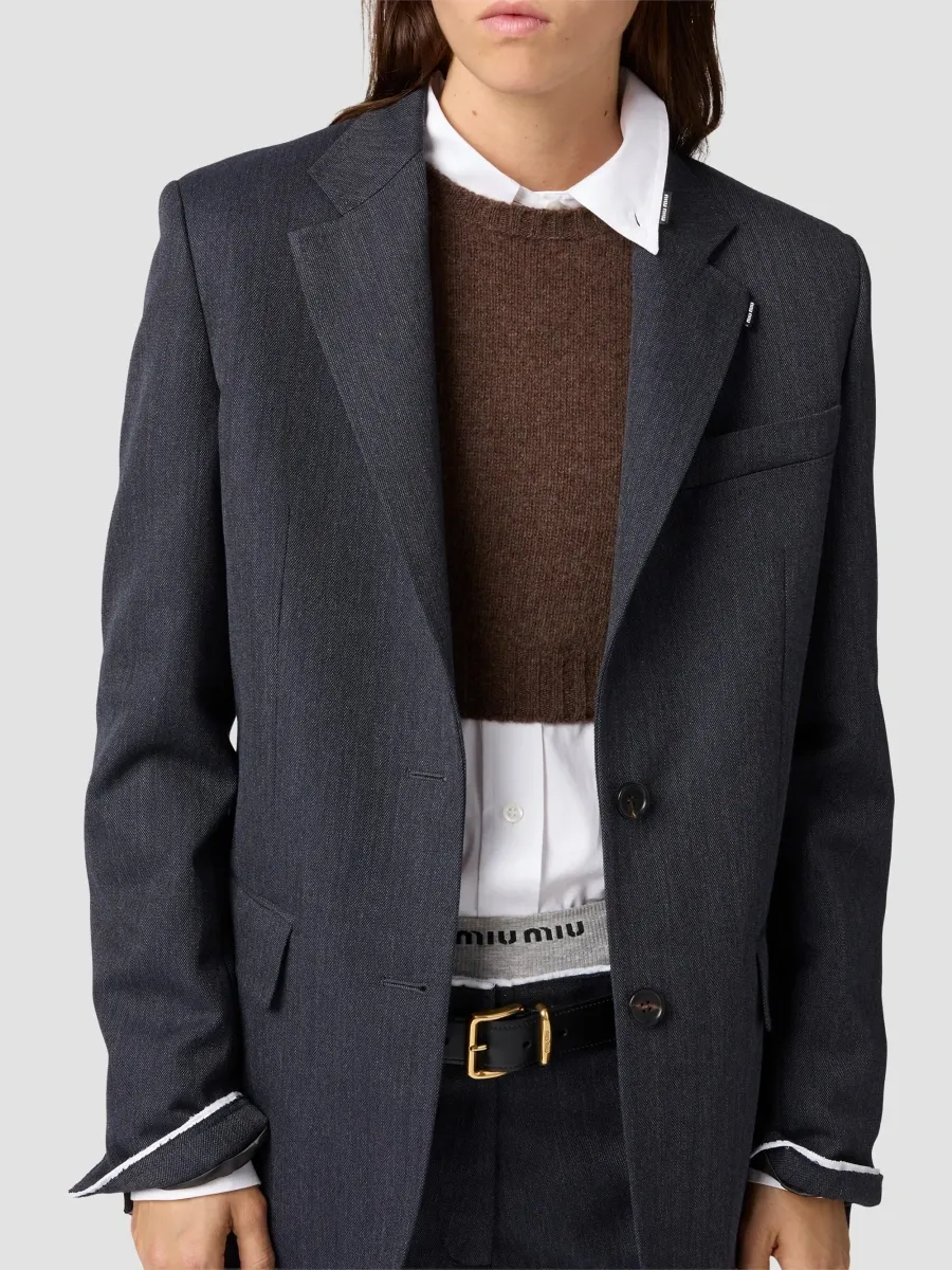 Miu Miu Women's Wool and Cashmere Sweater - Brown | Thumbnail 5