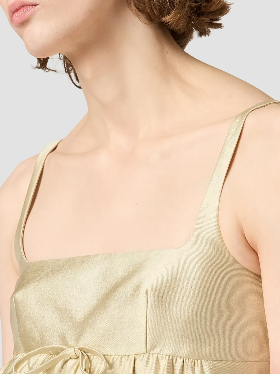Miu Miu Women's Embroidered Silk and Wool Dress - Beige | Thumbnail 5