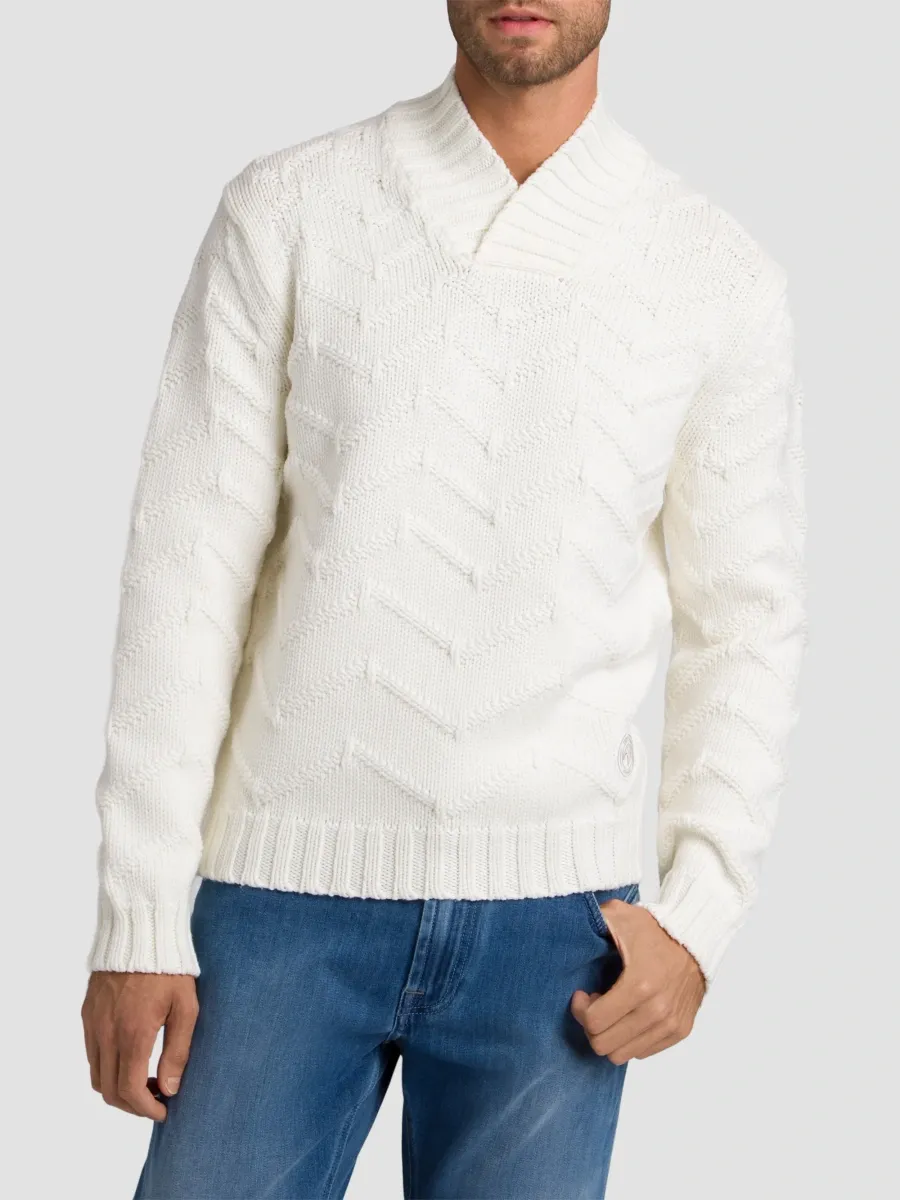 Stefano Ricci Men's Wool Knit Shawl Neck Sweater | Thumbnail 4 Stefano Ricci Men's Wool Knit Shawl Neck Sweater | Thumbnail 4