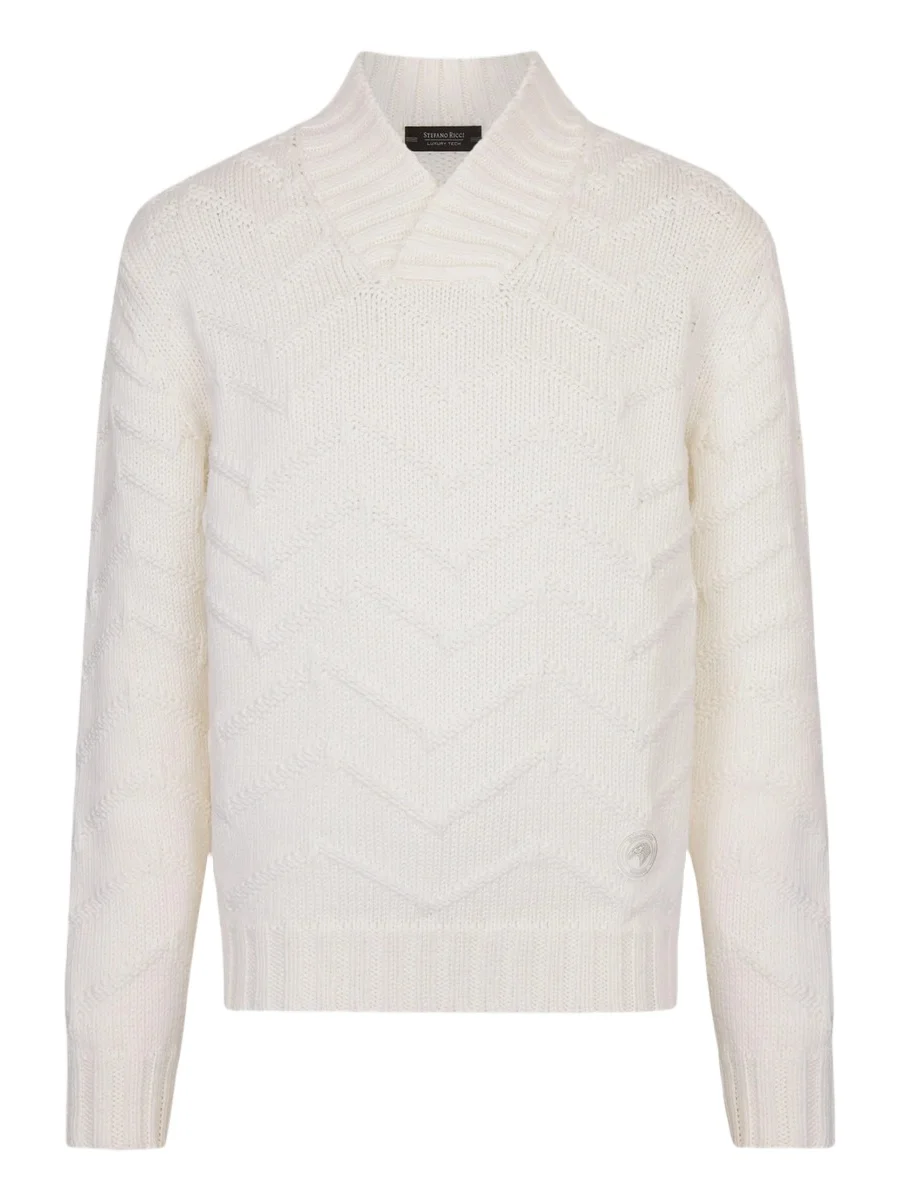 Stefano Ricci Men's Wool Knit Shawl Neck Sweater