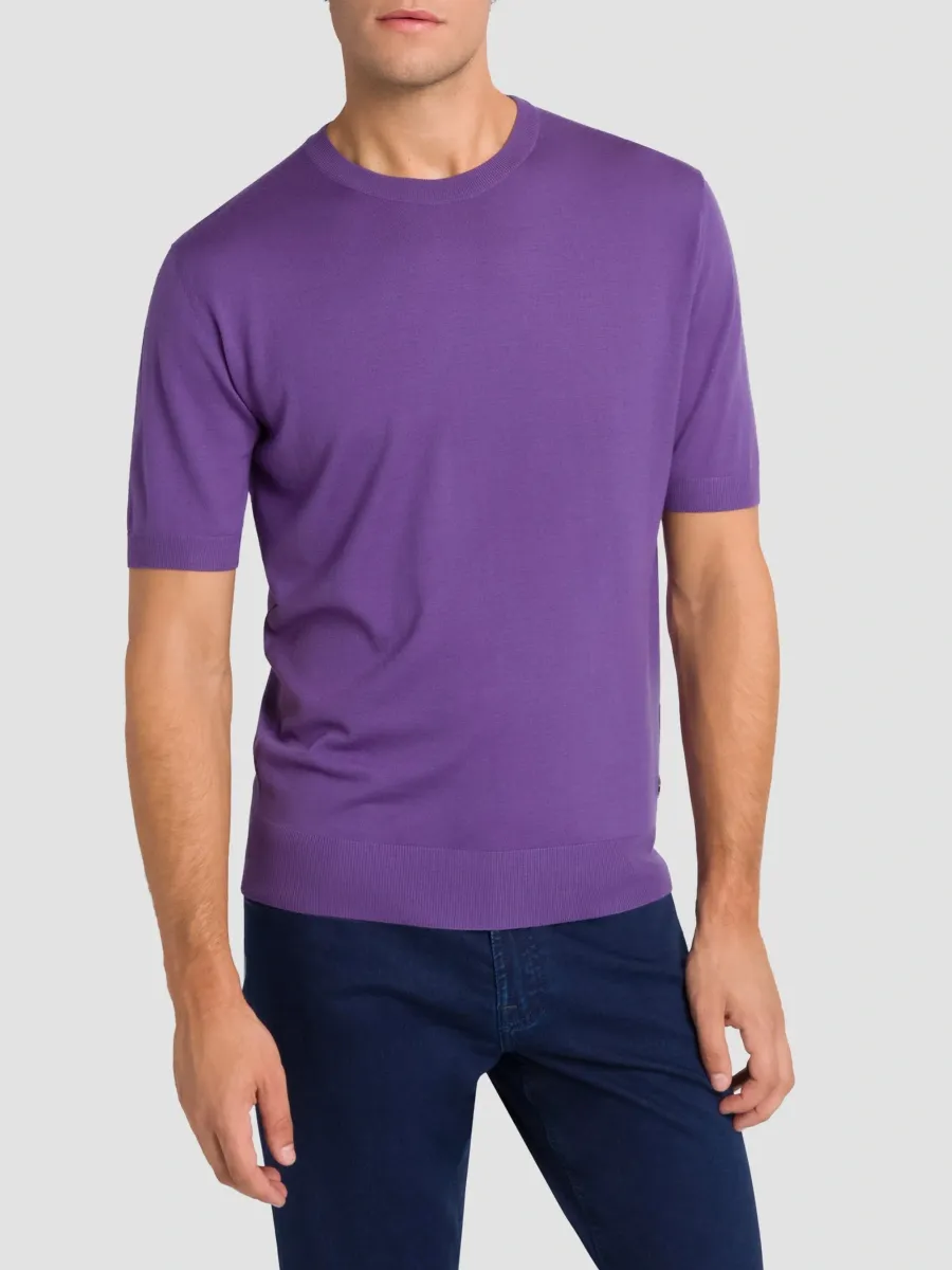 Stefano Ricci Men's Wool Knit Crewneck T-Shirt | Thumbnail 2