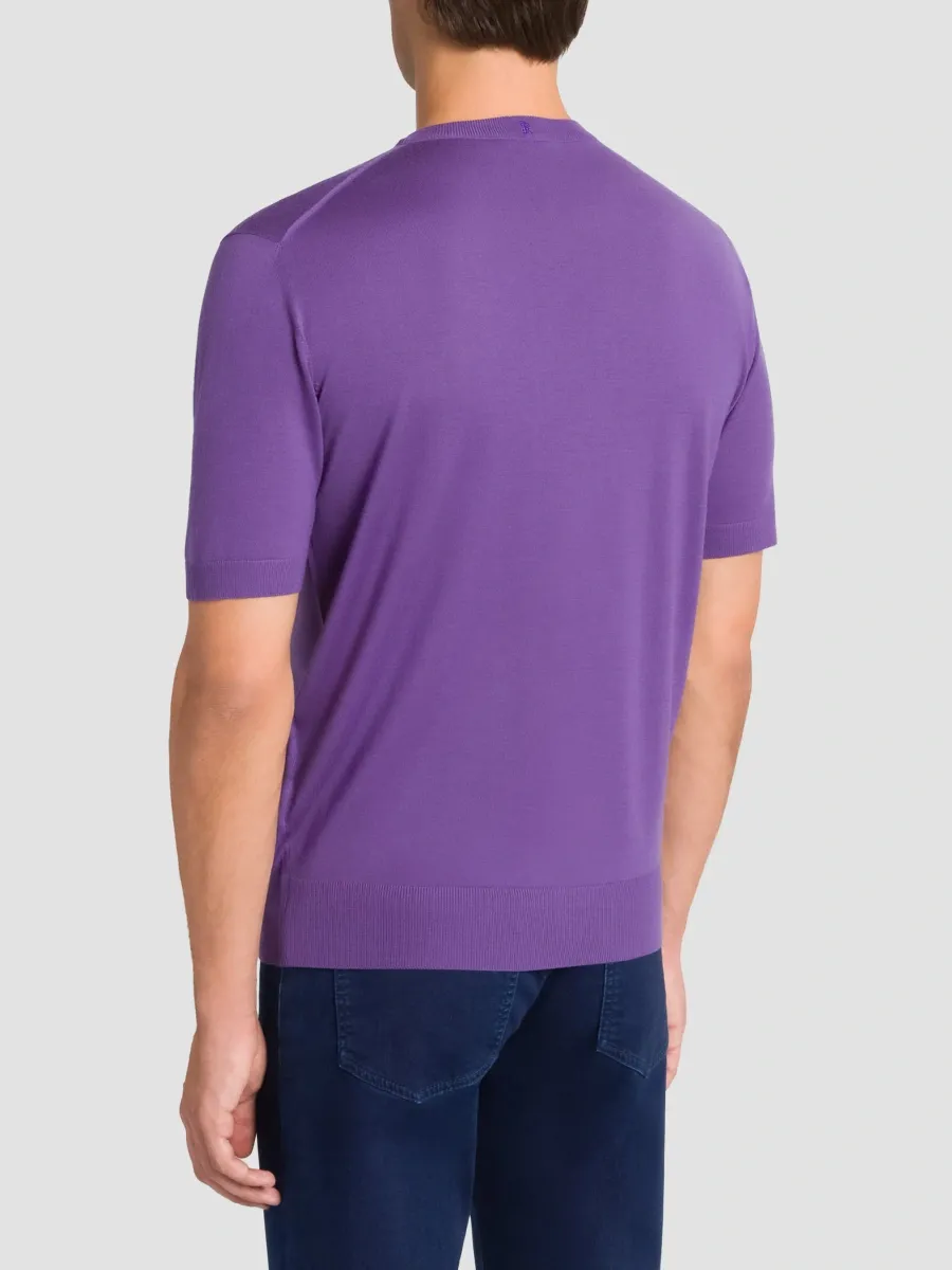 Stefano Ricci Men's Wool Knit Crewneck T-Shirt | Thumbnail 3