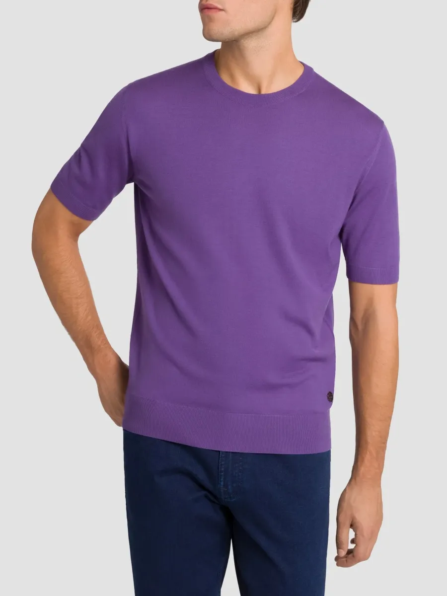 Stefano Ricci Men's Wool Knit Crewneck T-Shirt | Thumbnail 4