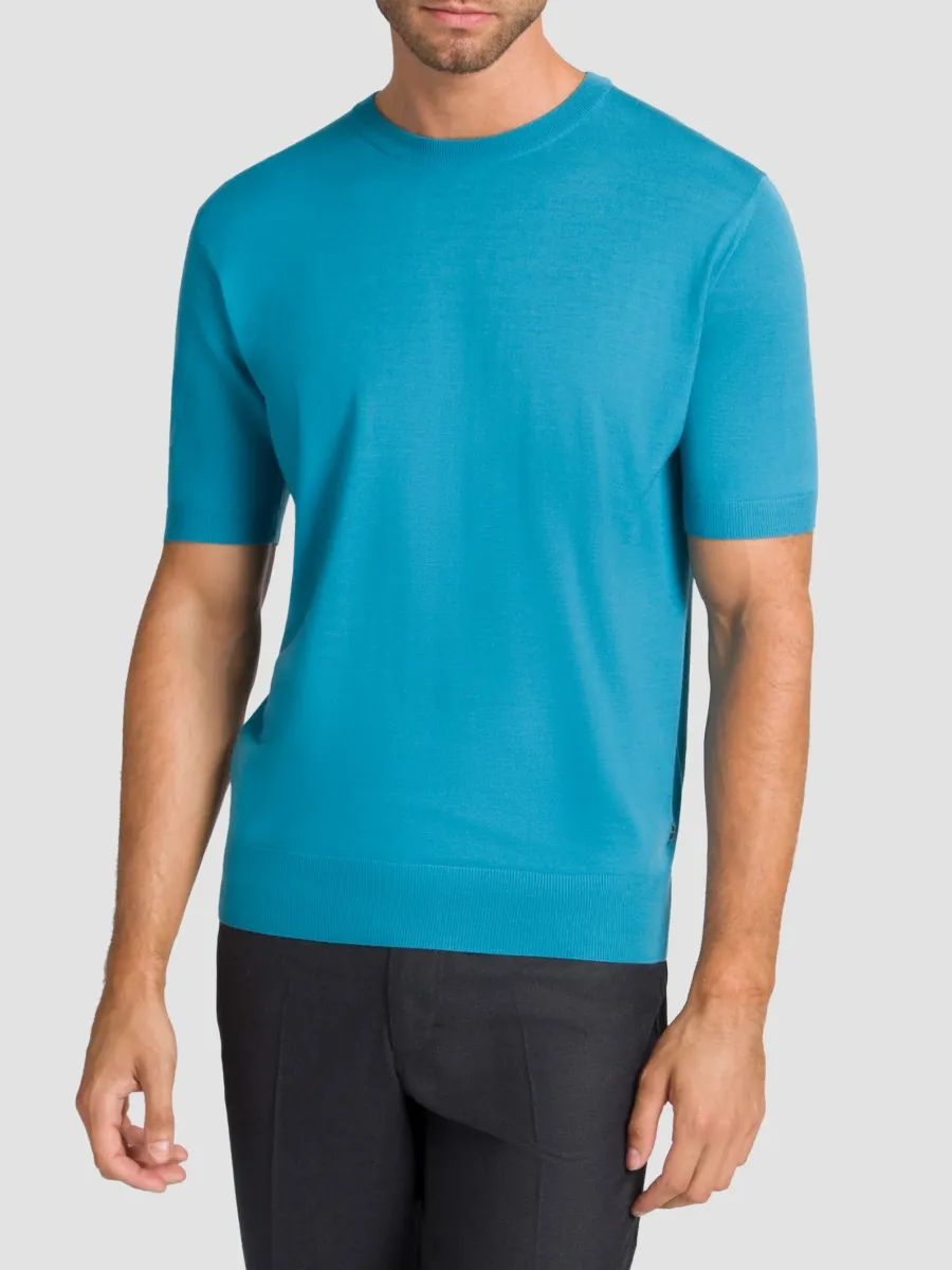 Stefano Ricci Men's Wool Knit Crewneck T-Shirt | Thumbnail 2