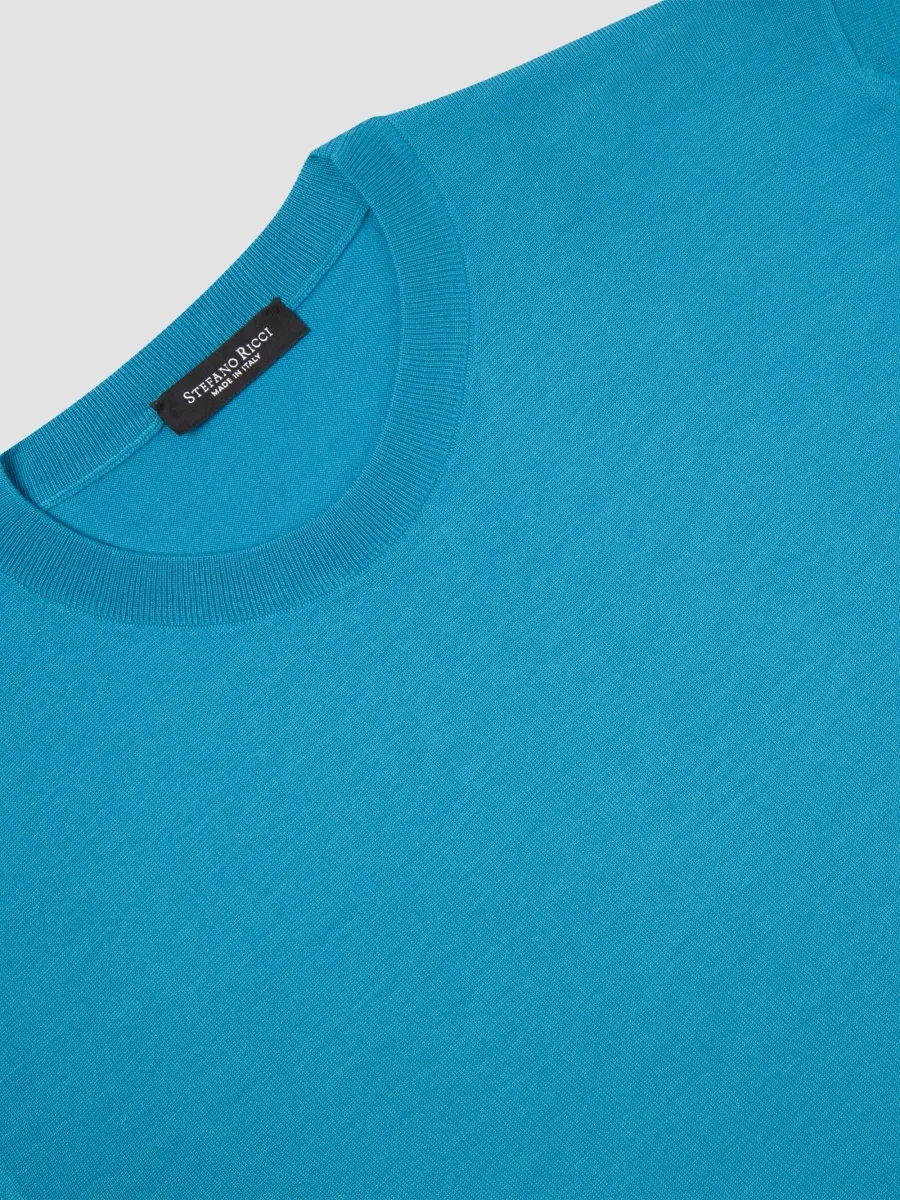 Stefano Ricci Men's Wool Knit Crewneck T-Shirt | Thumbnail 6