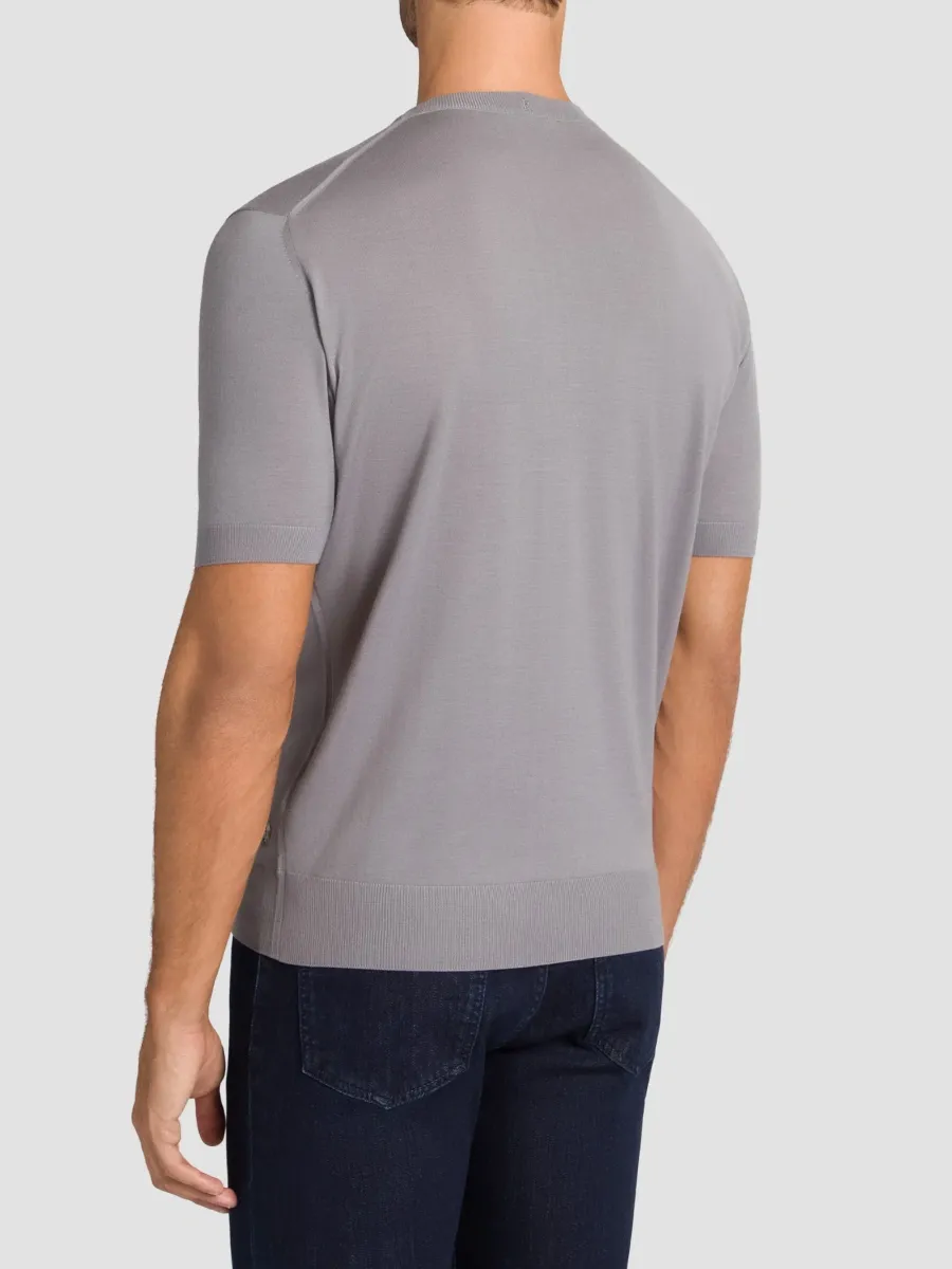 Stefano Ricci Men's Wool Knit Crewneck T-Shirt | Thumbnail 3
