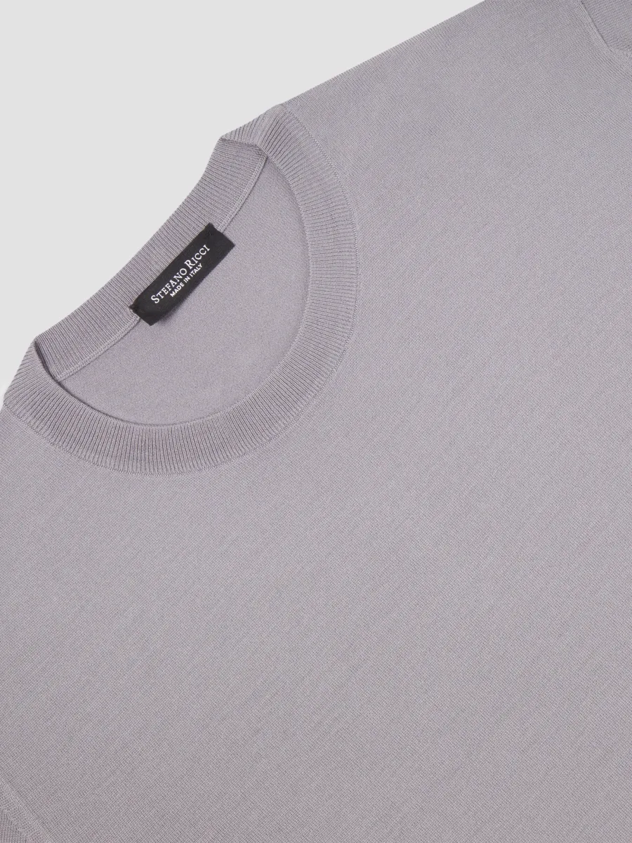 Stefano Ricci Men's Wool Knit Crewneck T-Shirt | Thumbnail 7