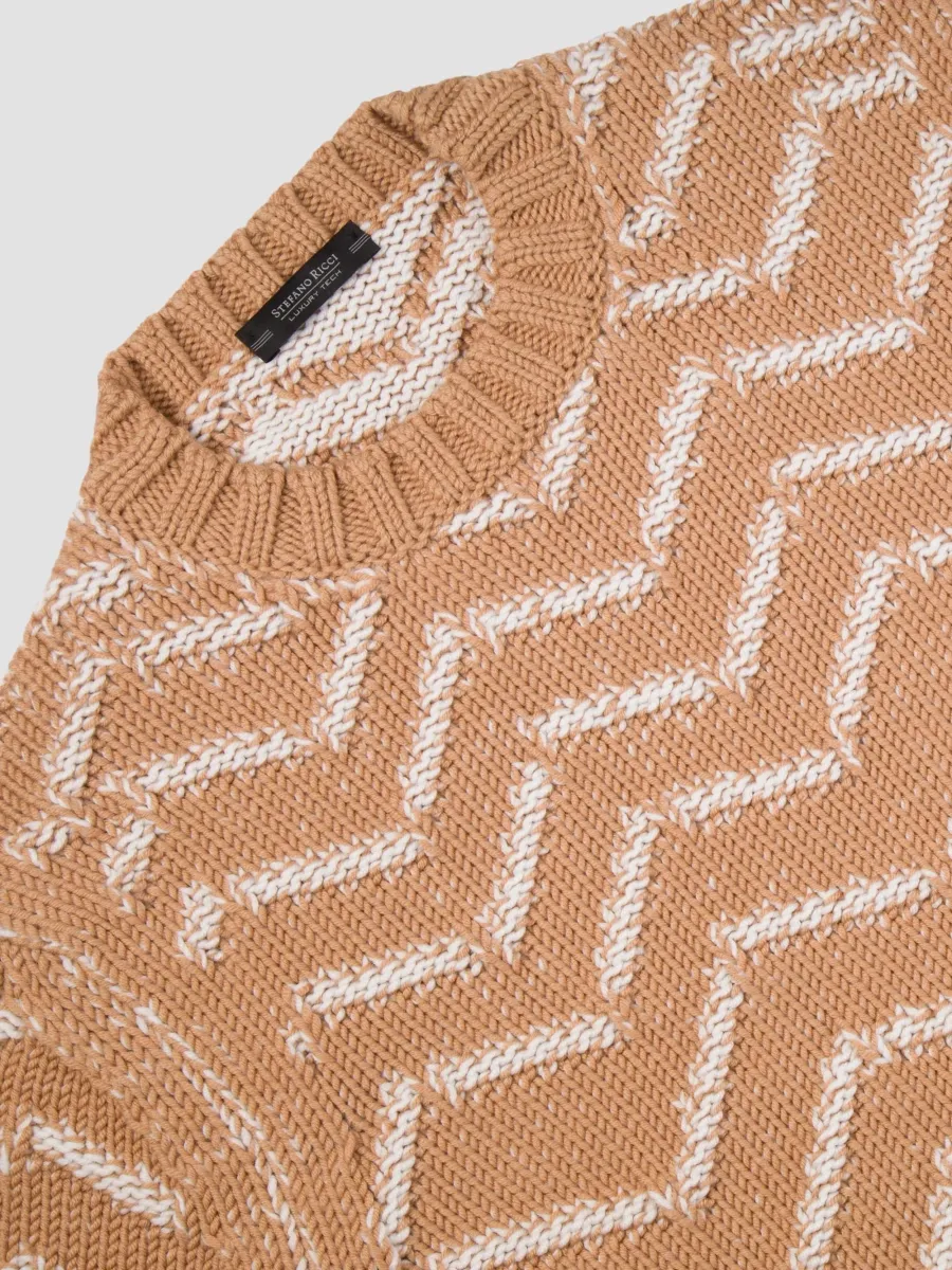 Stefano Ricci Men's Wool Knit Crewneck Sweater | Thumbnail 4 Stefano Ricci Men's Wool Knit Crewneck Sweater | Thumbnail 4
