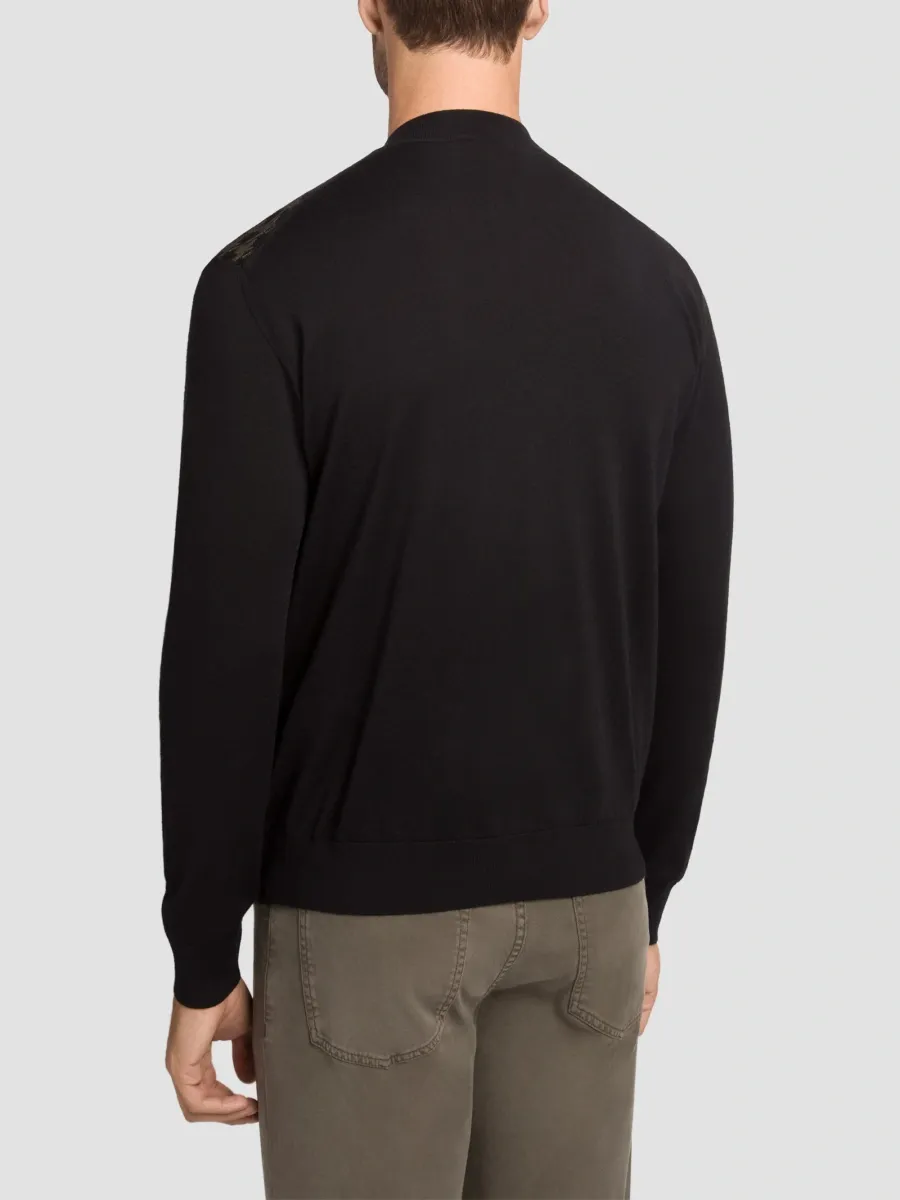 Stefano Ricci Men's Wool and Silk Blend Knit Zip Cardigan | Thumbnail 3