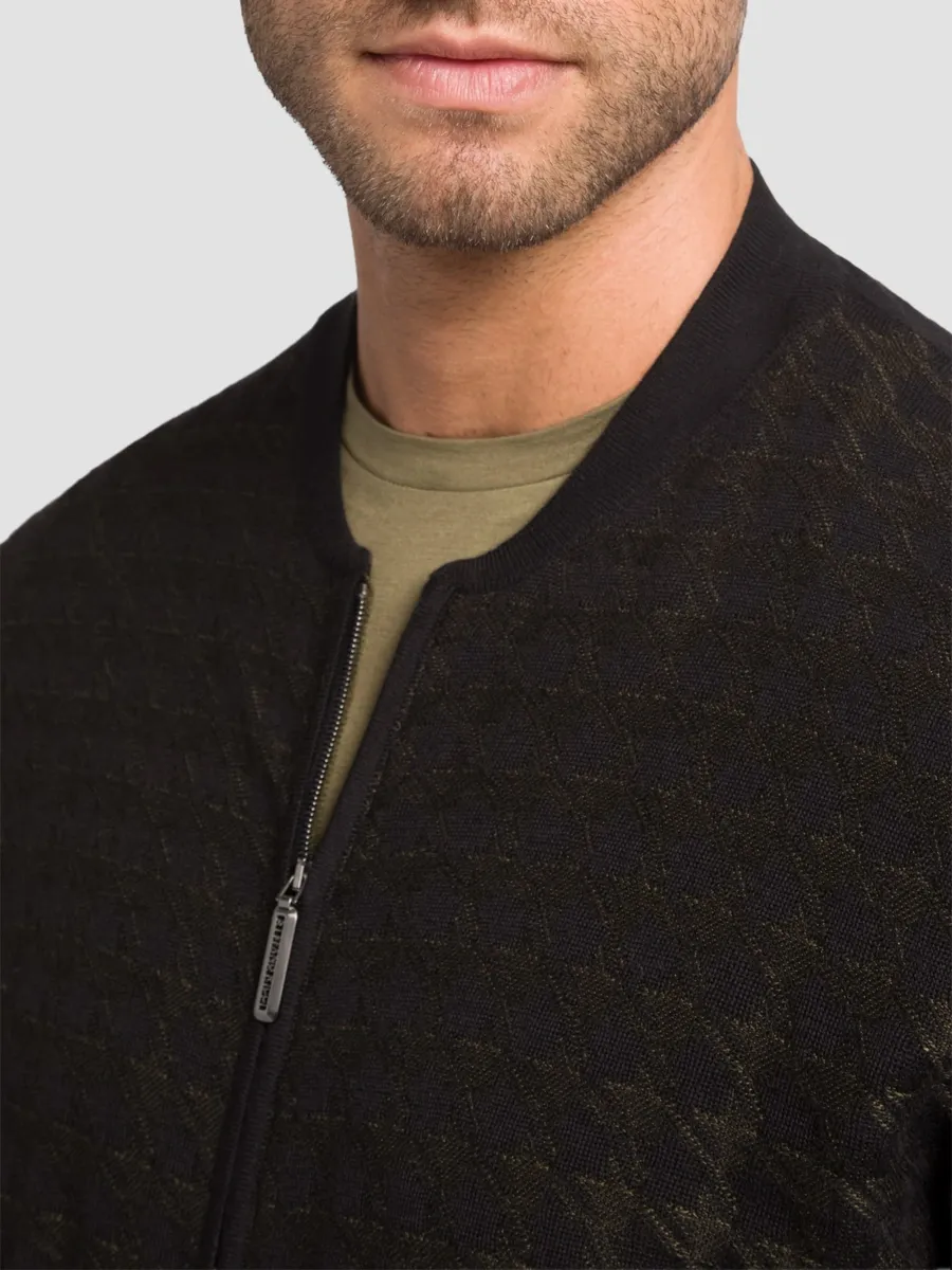 Stefano Ricci Men's Wool and Silk Blend Knit Zip Cardigan | Thumbnail 4