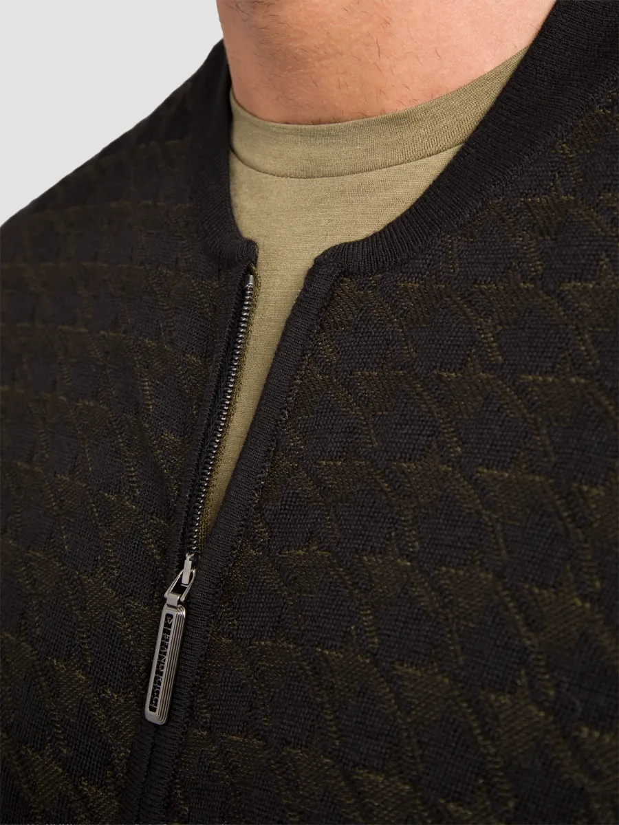 Stefano Ricci Men's Wool and Silk Blend Knit Zip Cardigan | Thumbnail 5