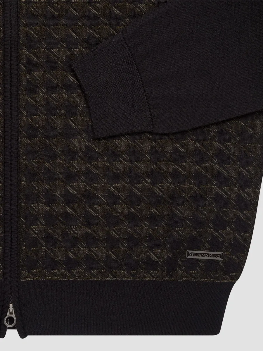 Stefano Ricci Men's Wool and Silk Blend Knit Zip Cardigan | Thumbnail 8