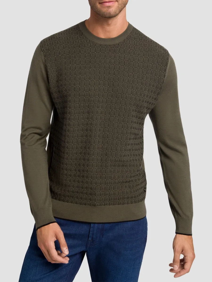 Stefano Ricci Men's Wool and Silk Blend Knit Crewneck Sweater | Thumbnail 2 Stefano Ricci Men's Wool and Silk Blend Knit Crewneck Sweater | Thumbnail 2