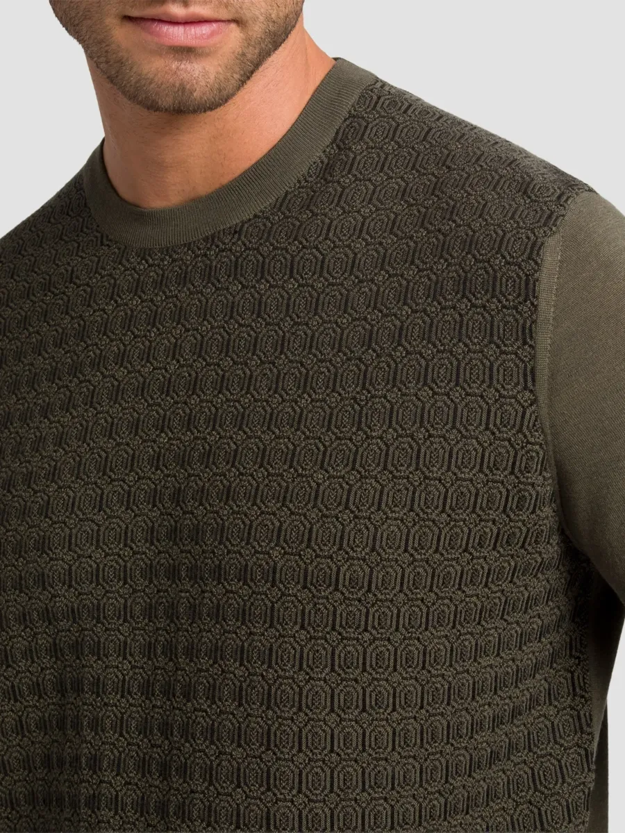 Stefano Ricci Men's Wool and Silk Blend Knit Crewneck Sweater | Thumbnail 4 Stefano Ricci Men's Wool and Silk Blend Knit Crewneck Sweater | Thumbnail 4