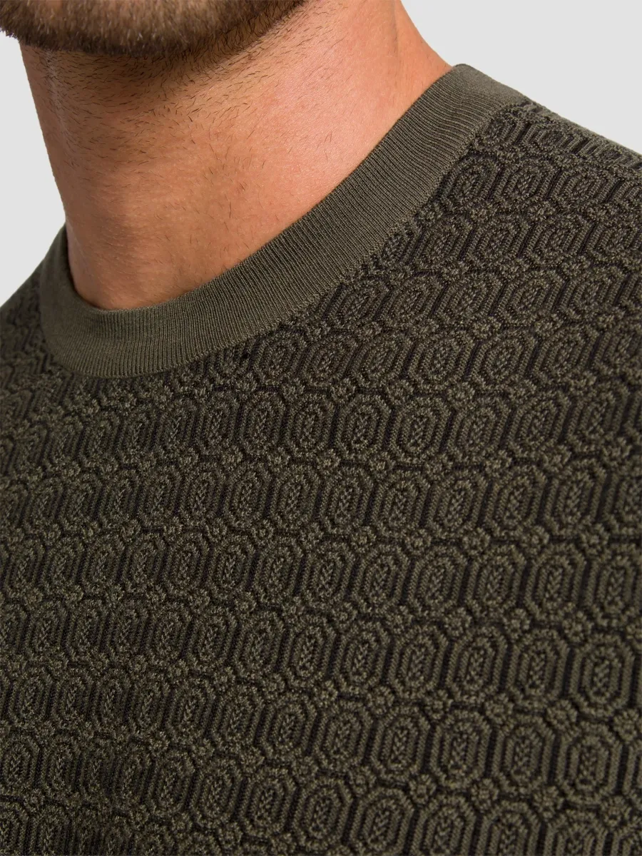 Stefano Ricci Men's Wool and Silk Blend Knit Crewneck Sweater | Thumbnail 5 Stefano Ricci Men's Wool and Silk Blend Knit Crewneck Sweater | Thumbnail 5