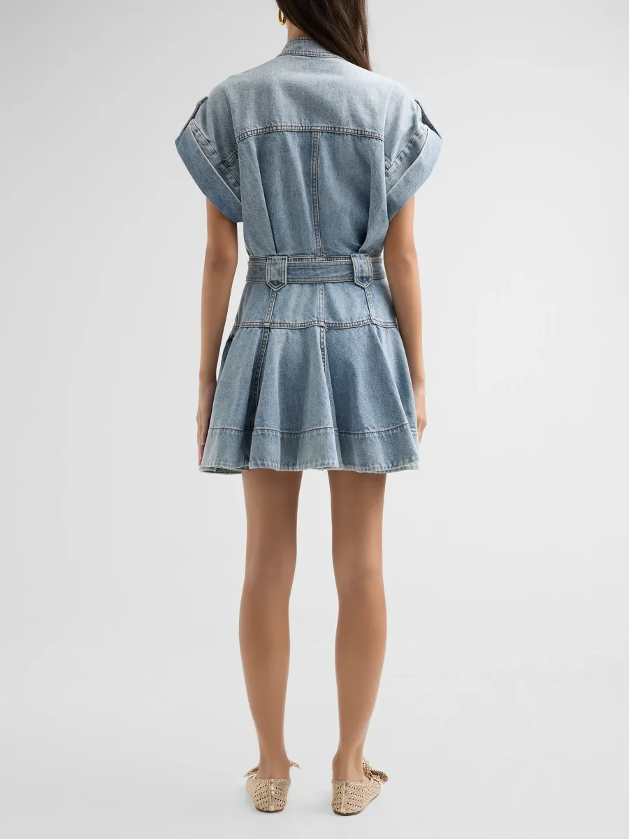 Zimmermann Women's Denim Utility Mini Dress | Thumbnail 3