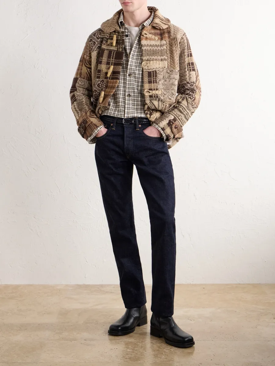 RRL Shawl-Collar Patchwork Wool-Blend Cardigan - Men | Thumbnail 2 RRL Shawl-Collar Patchwork Wool-Blend Cardigan - Men | Thumbnail 2