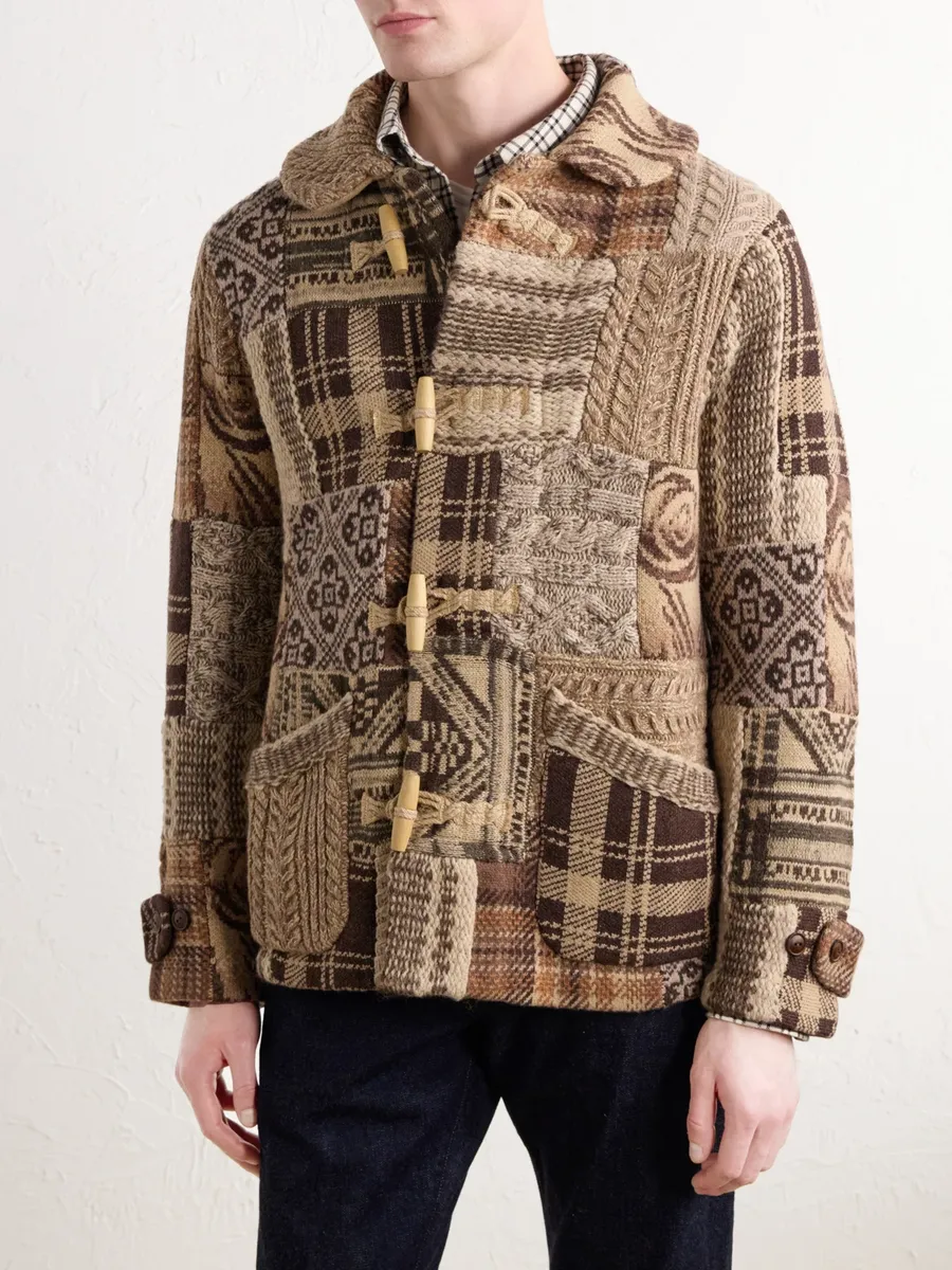 RRL Shawl-Collar Patchwork Wool-Blend Cardigan - Men | Thumbnail 3 RRL Shawl-Collar Patchwork Wool-Blend Cardigan - Men | Thumbnail 3