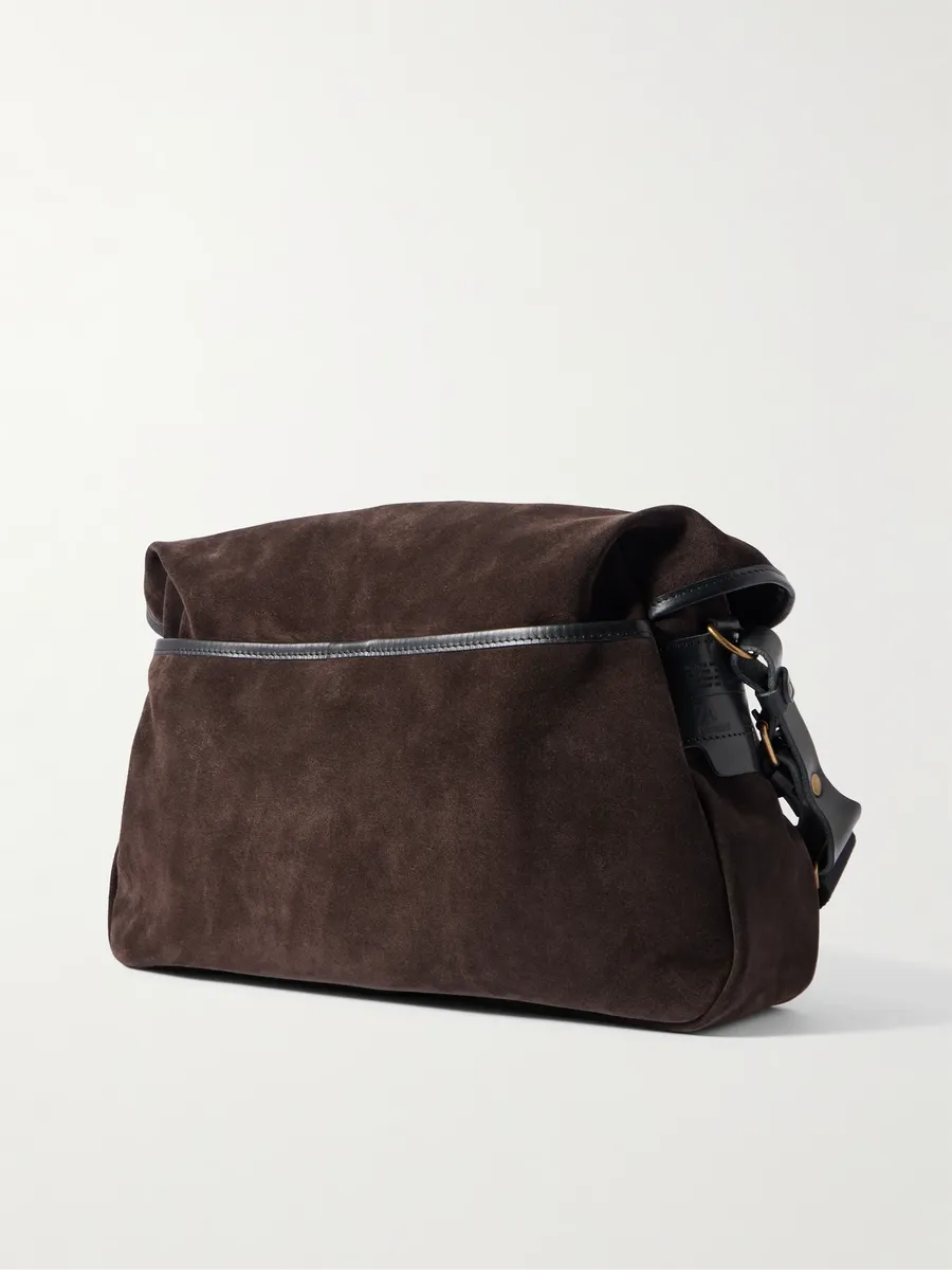 Bleu de Chauffe Fisherman's Musette Leather-Trimmed Suede Messenger Bag - Men | Thumbnail 3