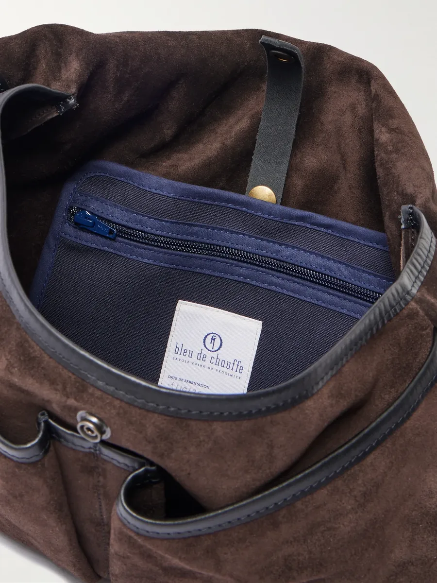 Bleu de Chauffe Fisherman's Musette Leather-Trimmed Suede Messenger Bag - Men | Thumbnail 5