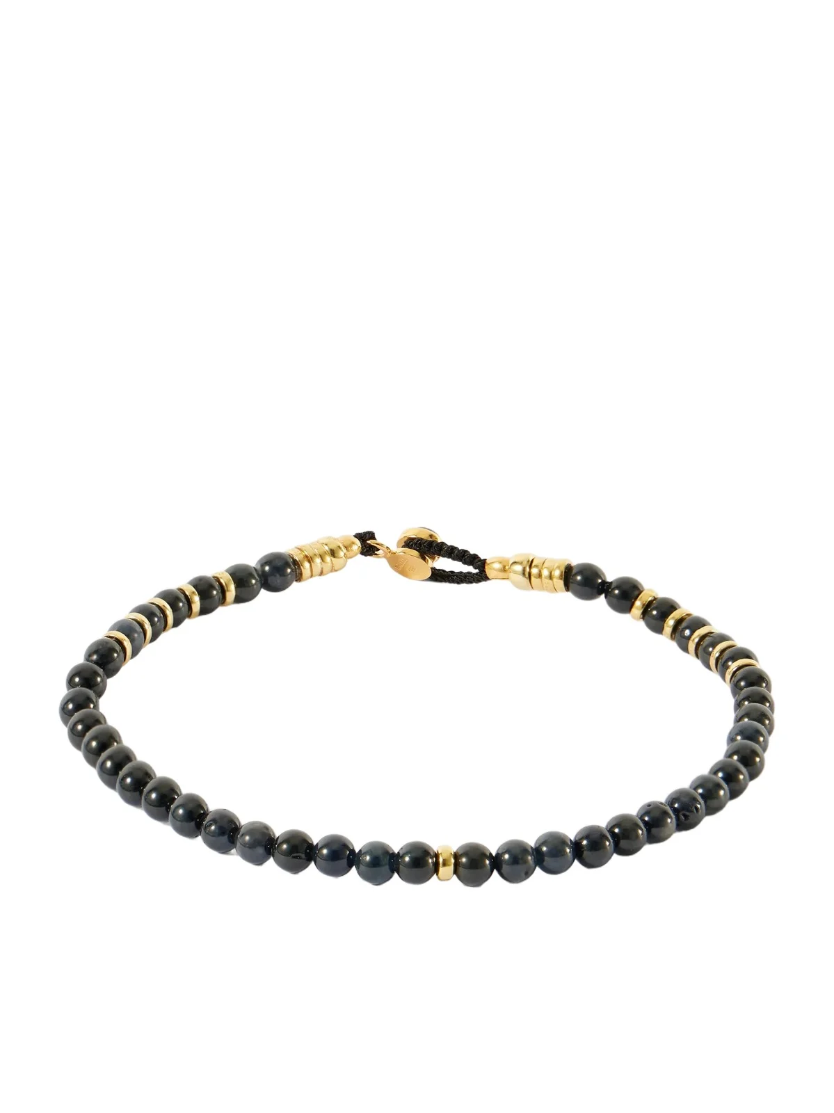 Mikia Circle 4 Gold-Plated Sterling Silver, Malachite and Apatite Beaded Bracelet - Men