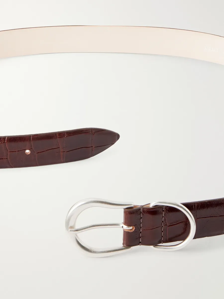 Déhanche Hollyhock 3cm Croc-Effect Leather Belt - Men | Thumbnail 3